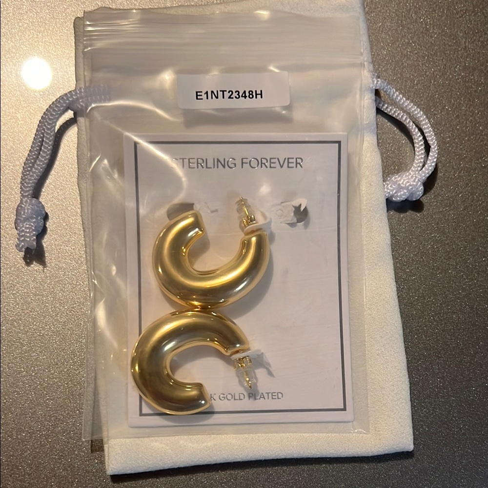 Sterling Forever Gold Hoop Earrings